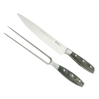 Set De Cuchillo Con Tenerdor 8 Linea Hudson Mango De Madera