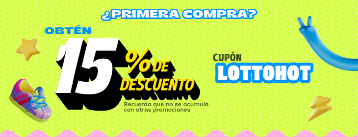 ¿Primera compra? Obtén 15% Off en el total de tu carrito. Cupón: LOTTOHOT