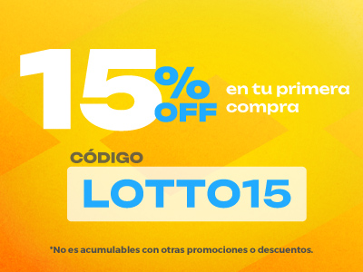 Te regalamos 15% Off, usando el cupón: LOTTO15