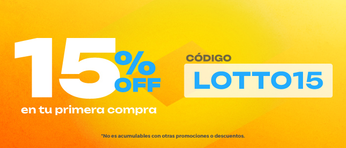 Te regalamos 15% Off, usando el cupón: LOTTO15