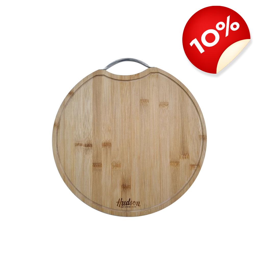 Tabla Pizzera De Madera Bambú Cocina Hudson 36 Cm X 1,5 Cm