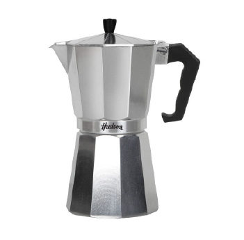 Cafetera Aluminio Pulido Hudson Tipo Italiana 9 Tazas